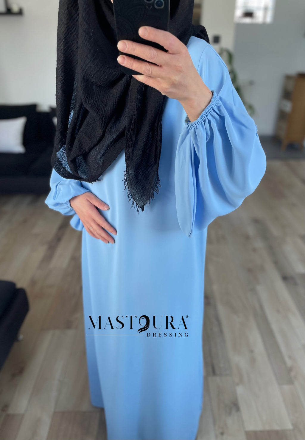 Abaya manche bouffante