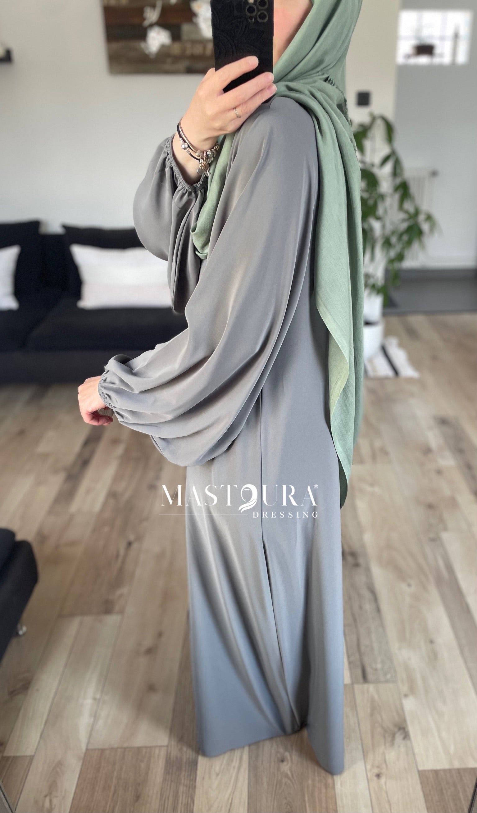 Abaya manche bouffante