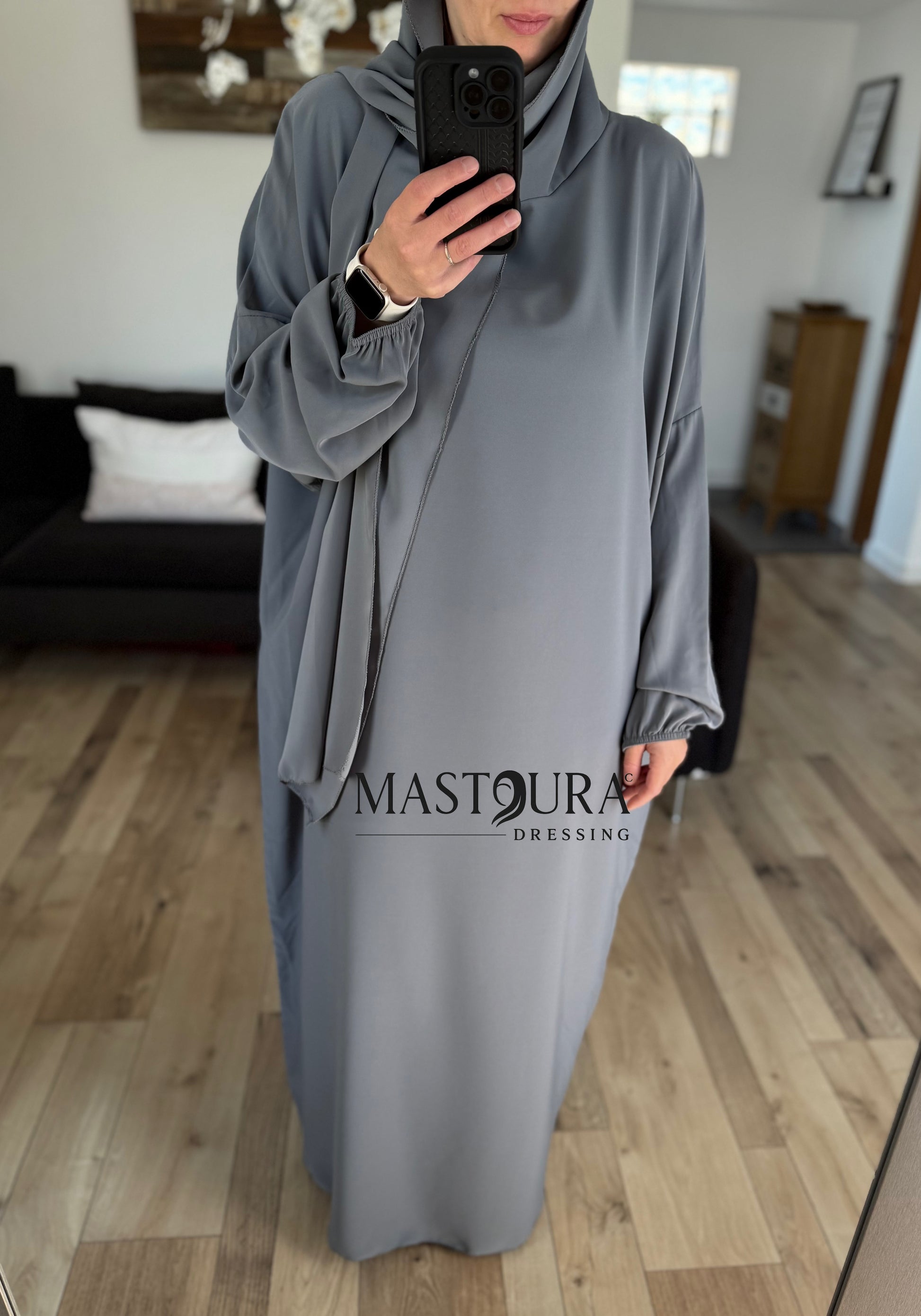 Abaya hijab intégré