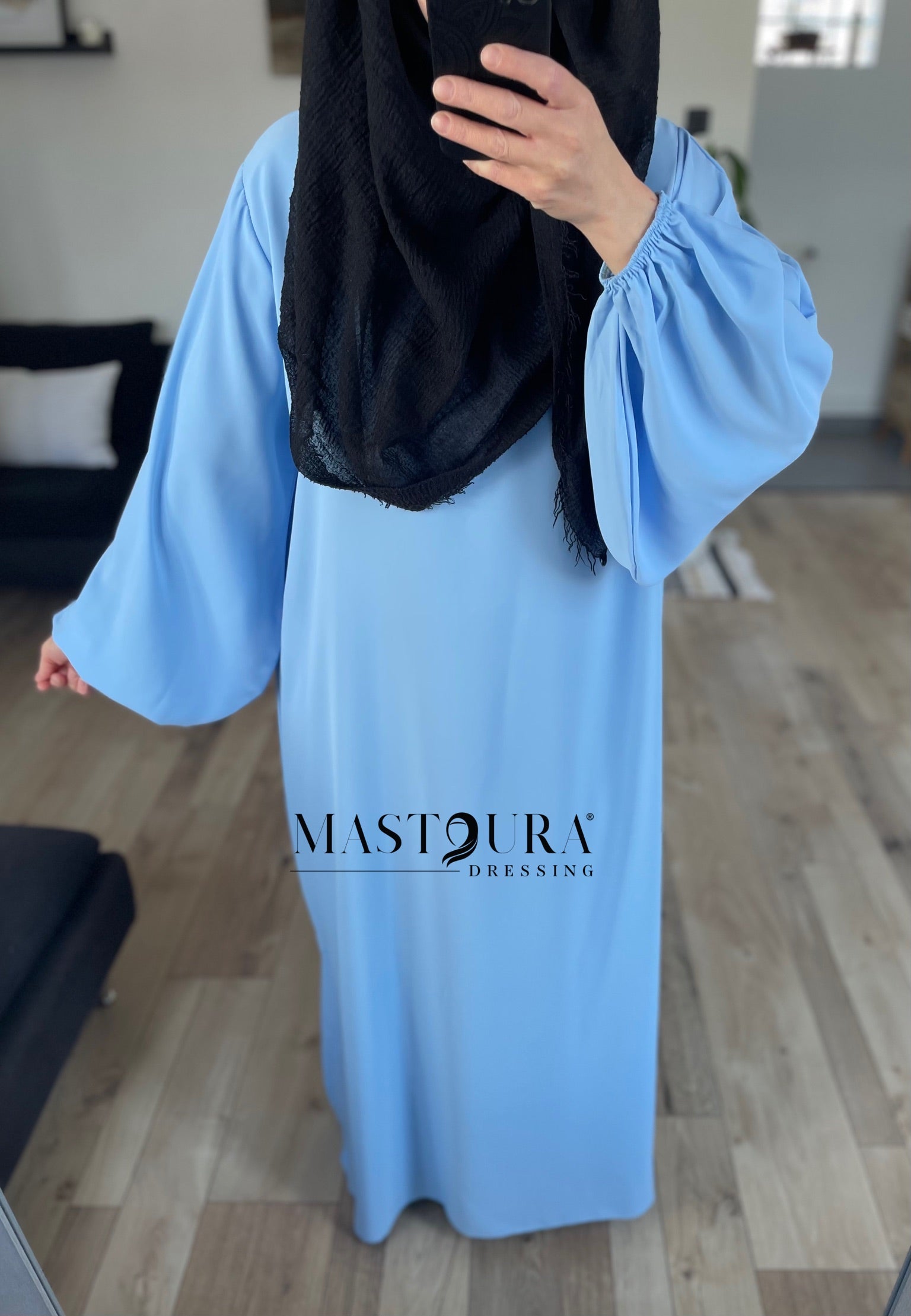 Abaya manche bouffante