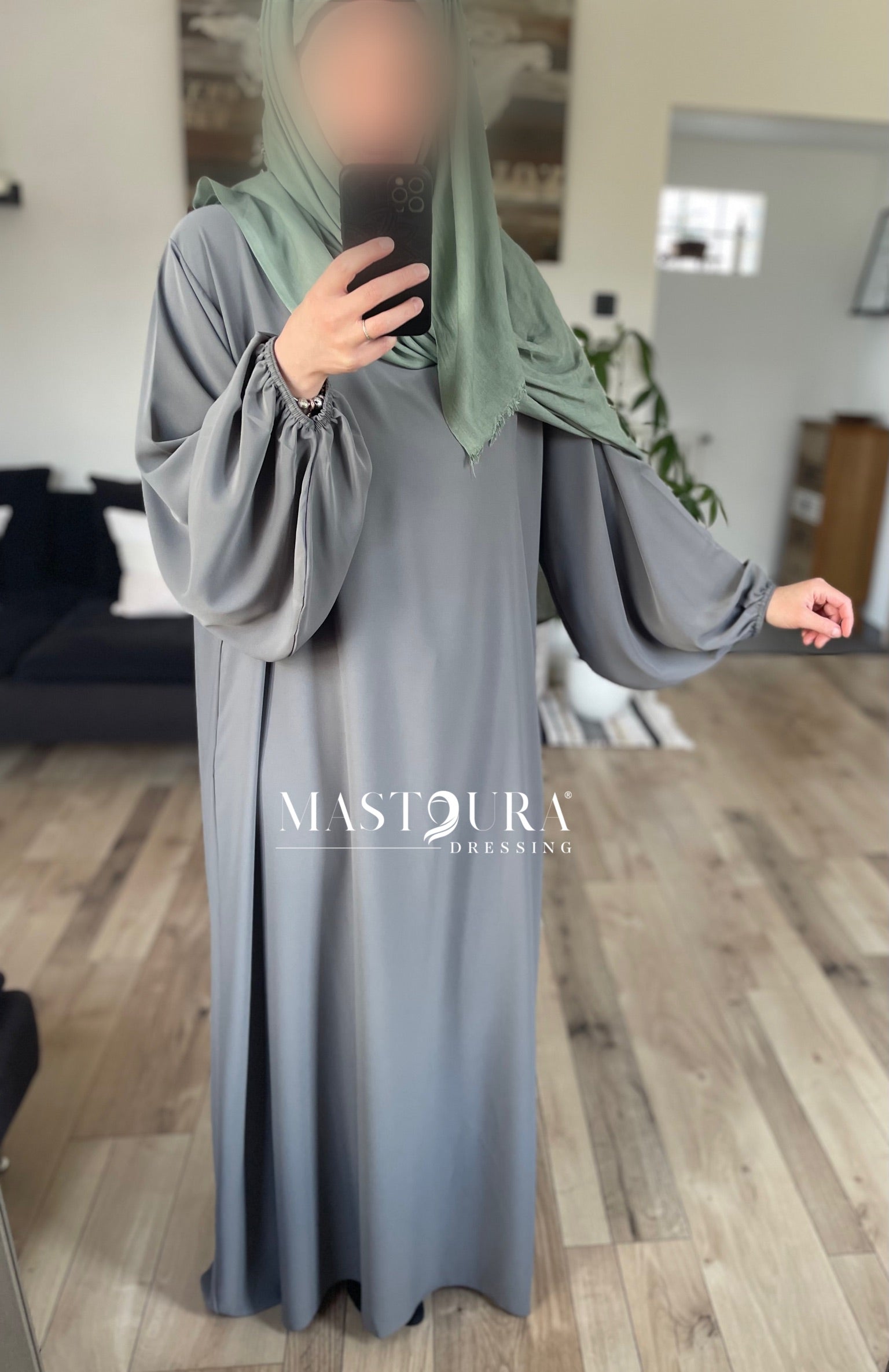 Abaya manche bouffante