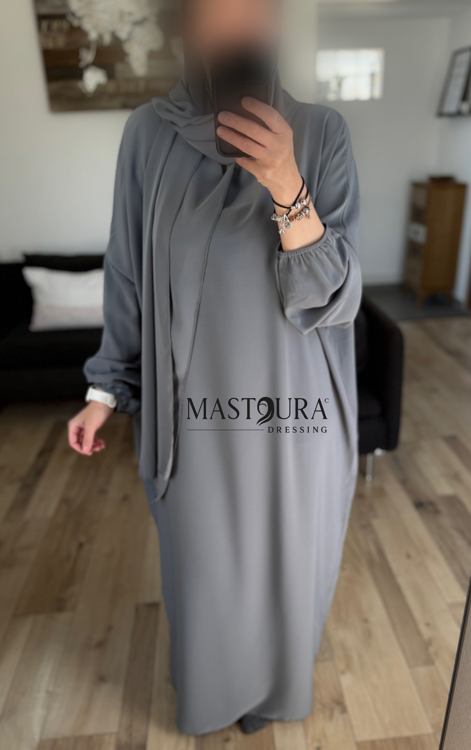 Abaya hijab intégré